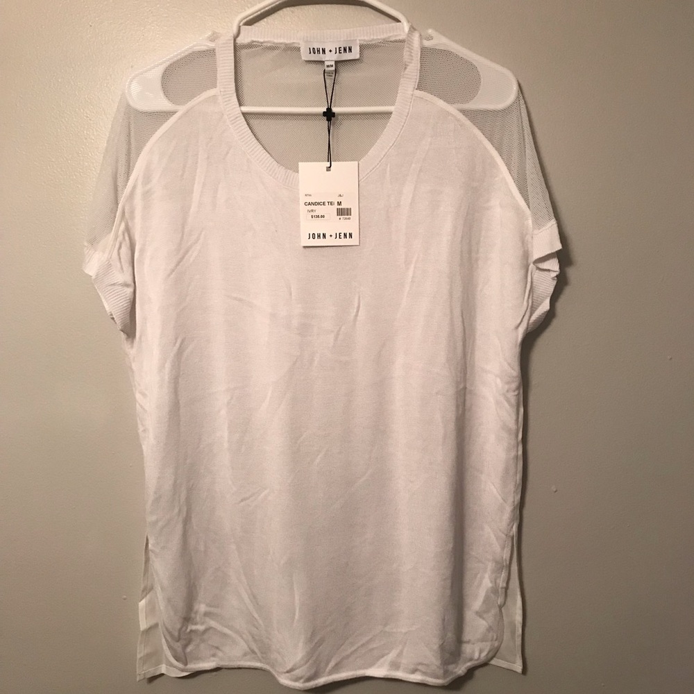 NWT JOHN + JENN Ivory Candice Top M
